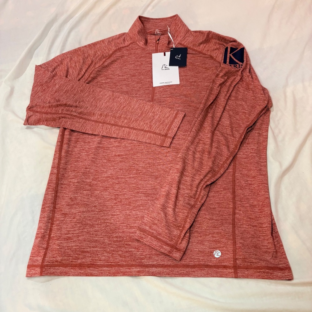Rhoback XL Quarter Zip Pullover Heathered Red Performance Activewear NWT